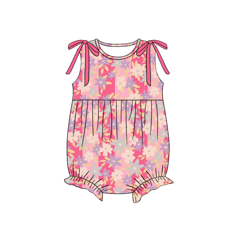 preorder SR4169 Pink Flowers Girls Romper