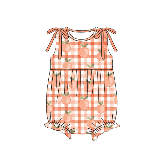 preorder SR4170 Peach Checkered Girls Romper
