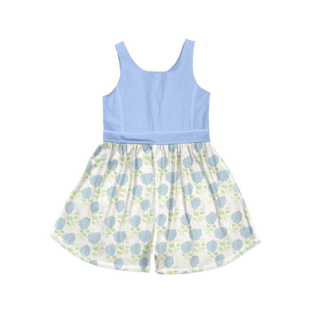 preorder SR4137 Yoga Blue Sleeveless Girls Jumpsuits