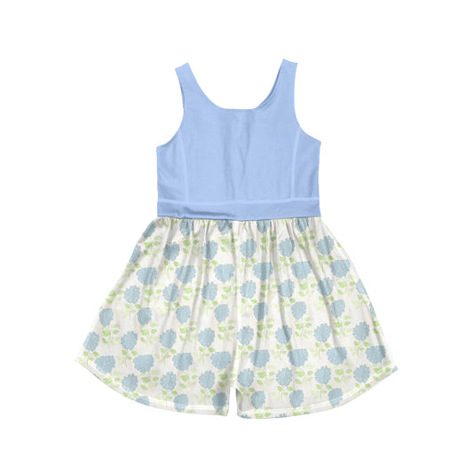 preorder SR4137 Yoga Blue Sleeveless Girls Jumpsuits