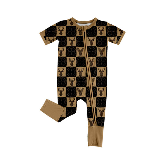 preorder SR4193 Deer Zipper Short Sleeve Boys Romper