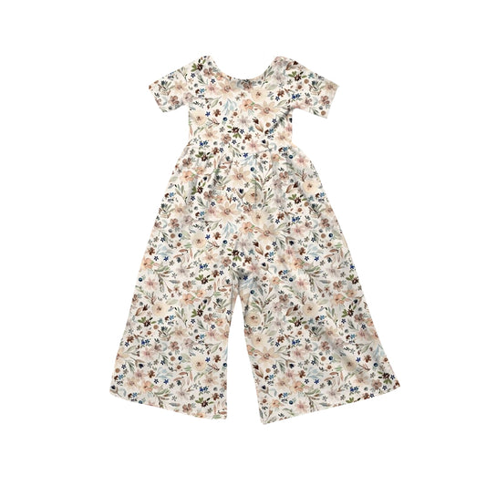 preorder SR4199 Flowers Short Sleeve Girls Jumpsuits