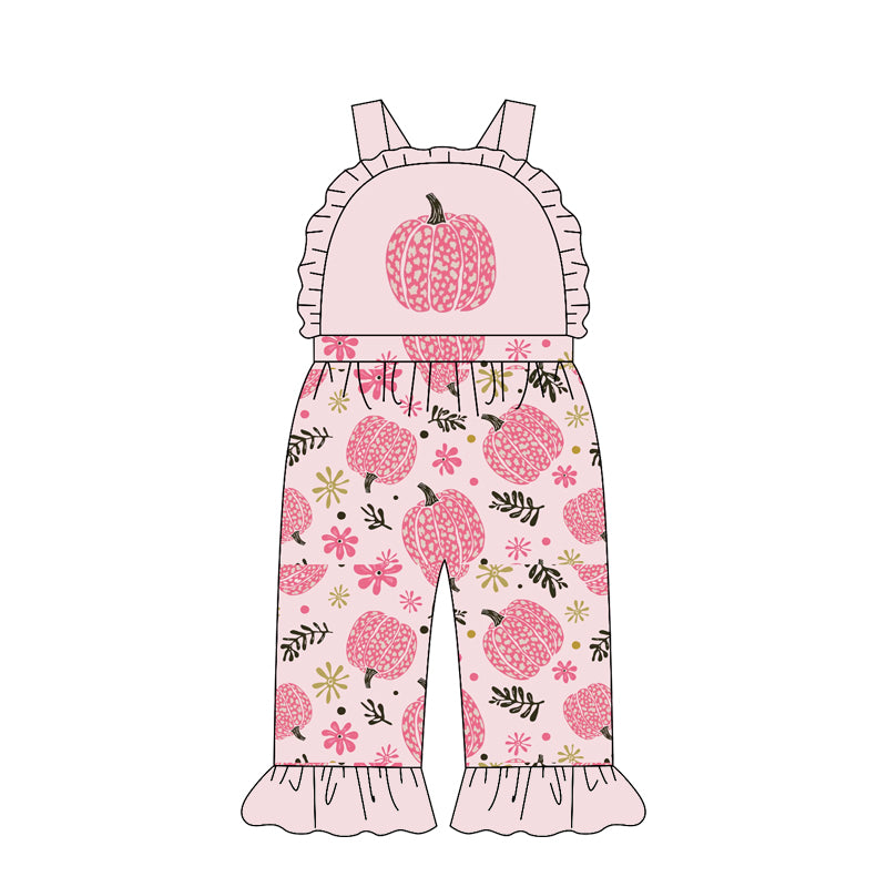 preorder SR4219 Pink Pumpkin Girls Romper