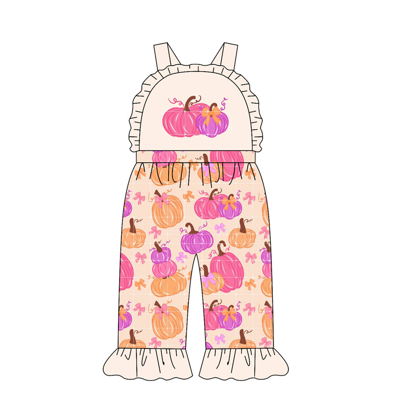 preorder SR4220 Pink Purple Pumpkin Girls Romper