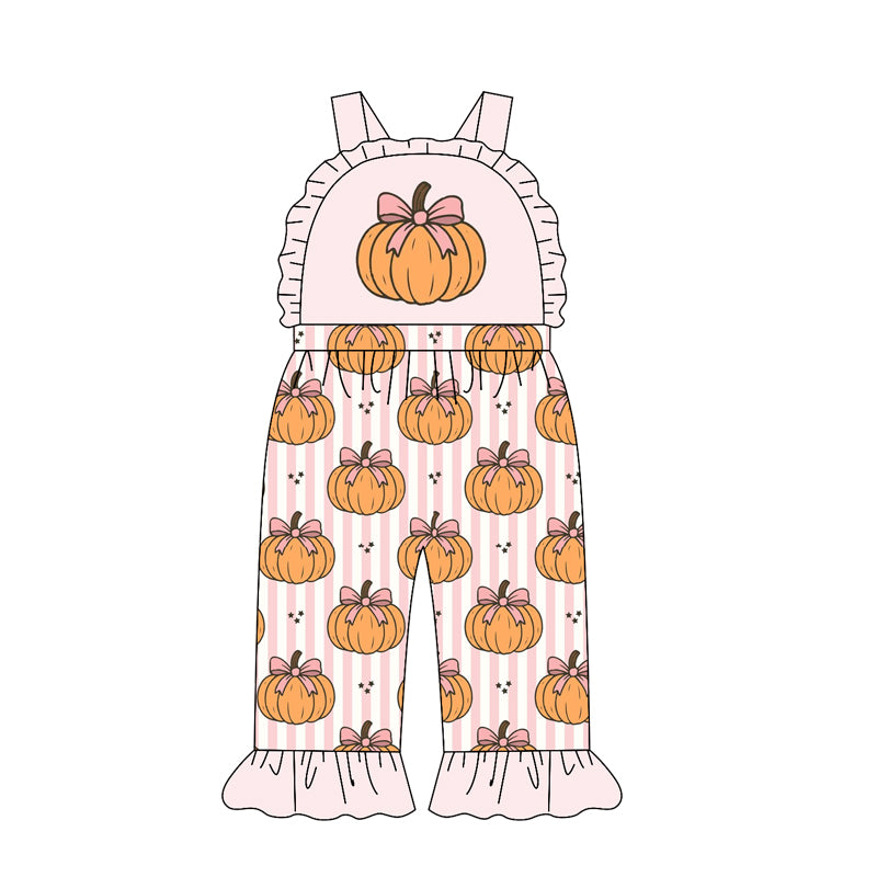 preorder SR4221 Orange Pumpkin Girls Romper