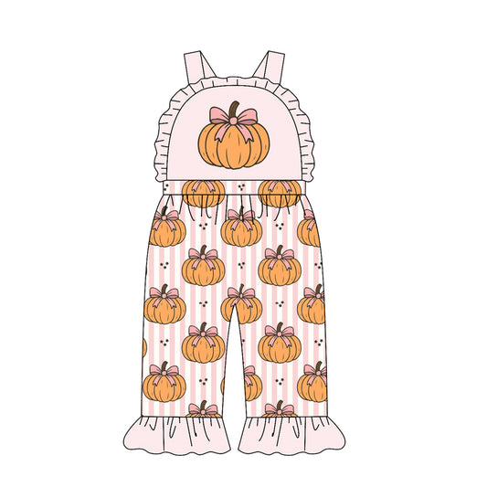 preorder SR4221 Orange Pumpkin Girls Romper