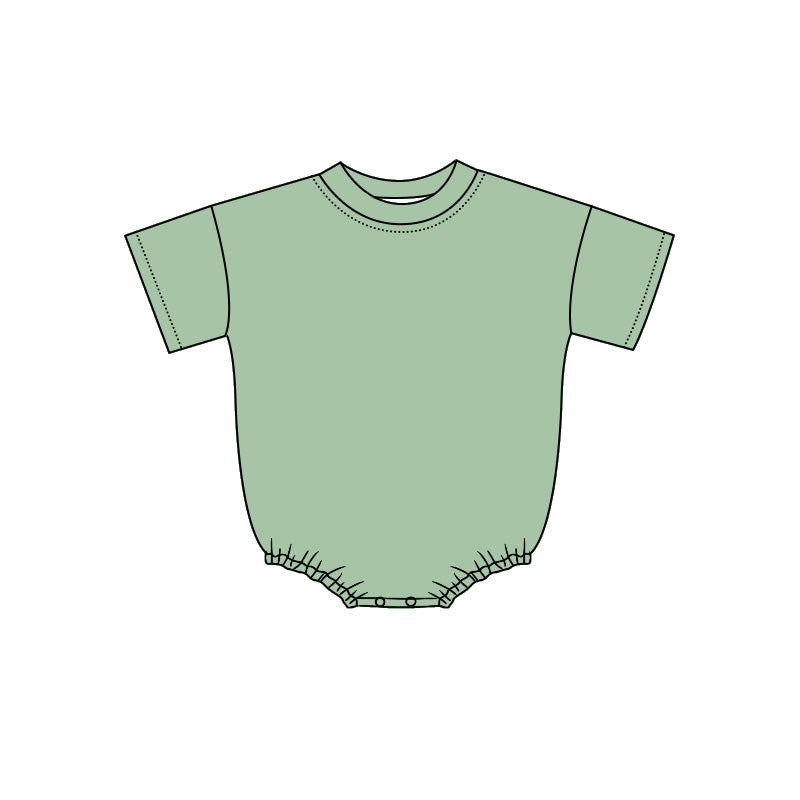 preorder SR4244 Solid Color Short Sleeve Girls Romper