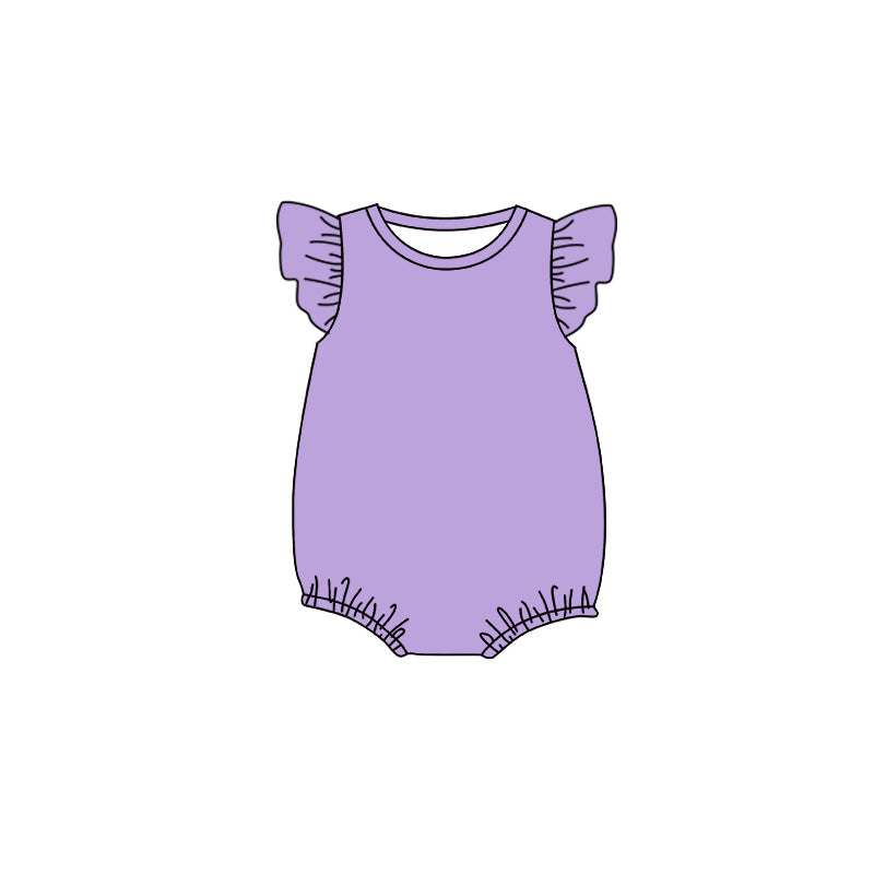 preorder SR4259 Purple Flutter Sleeve Girls Romper