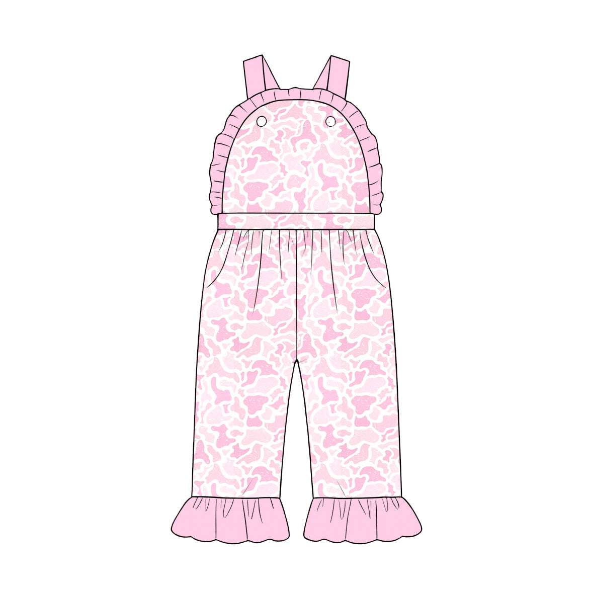 preorder SR4274 Pink Camo Girls Romper
