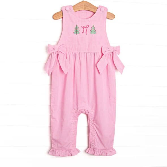 preorder SR4283 Christmas Tree Pink Sleeveless Girls Romper