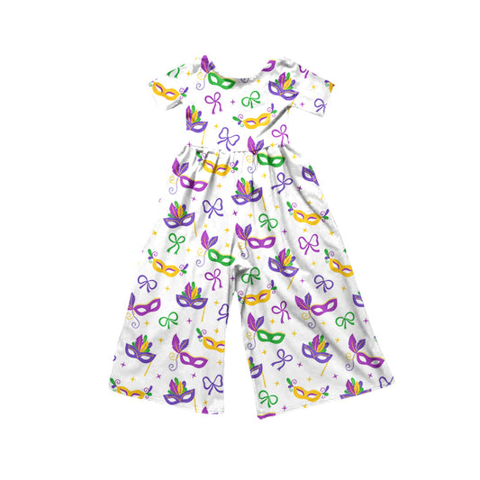 preorder SR4316 Mardi Gras Short Sleeve Girls Jumpsuits