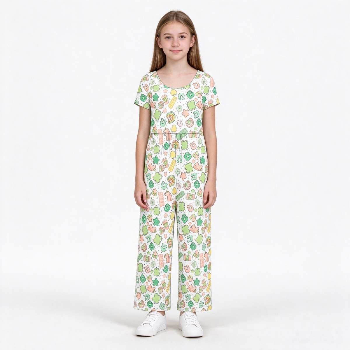 preorder SR4367 St Patrick Short Sleeve Girls Jumpsuits