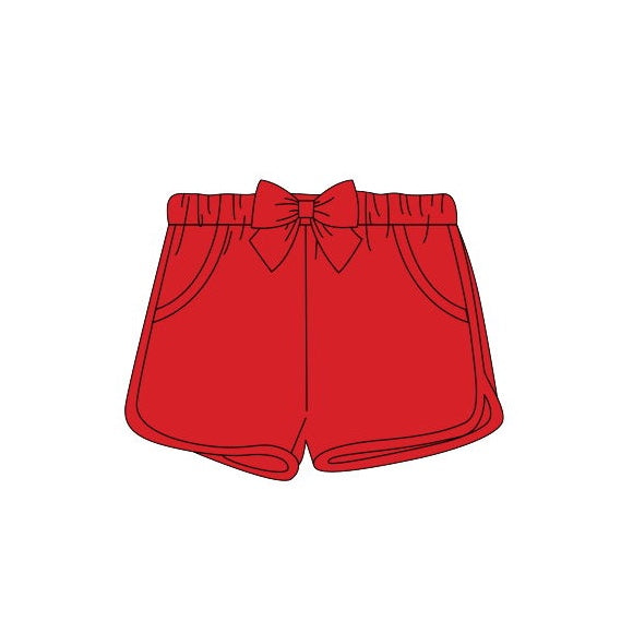 preorder SS0147 Red Bow Girls Summer Shorts