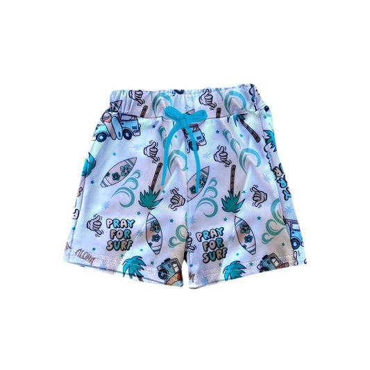 preorder SS0173 Pray For Surf Sandbeach Blue Boys Shorts