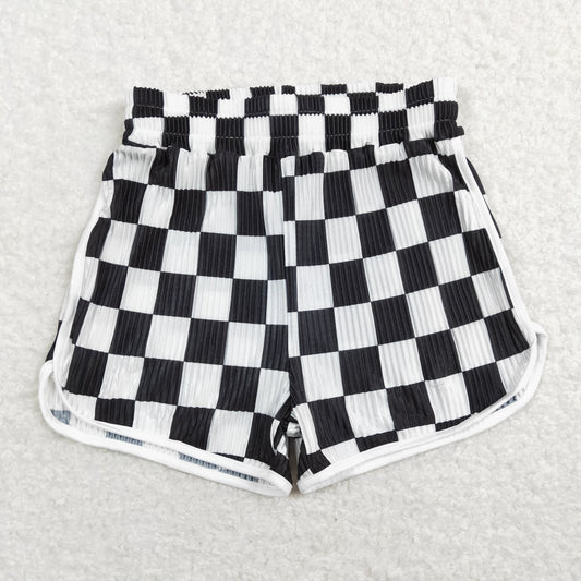 USA SHOP SS0209 Black checkered girls shorts