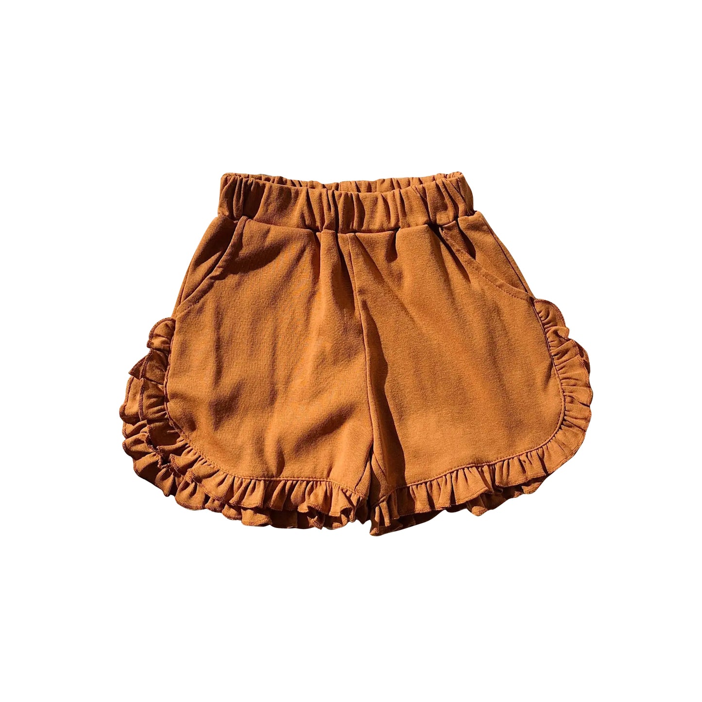 preorder SS0237 brown cotton ruffles girls shorts