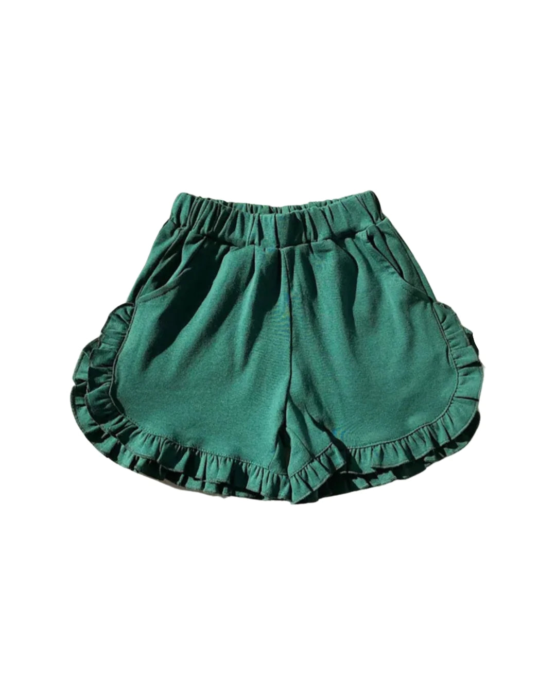 preorder SS0238 green cotton ruffles girls shorts