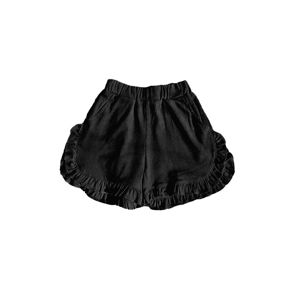 preorder SS0239 black cotton ruffles girls shorts