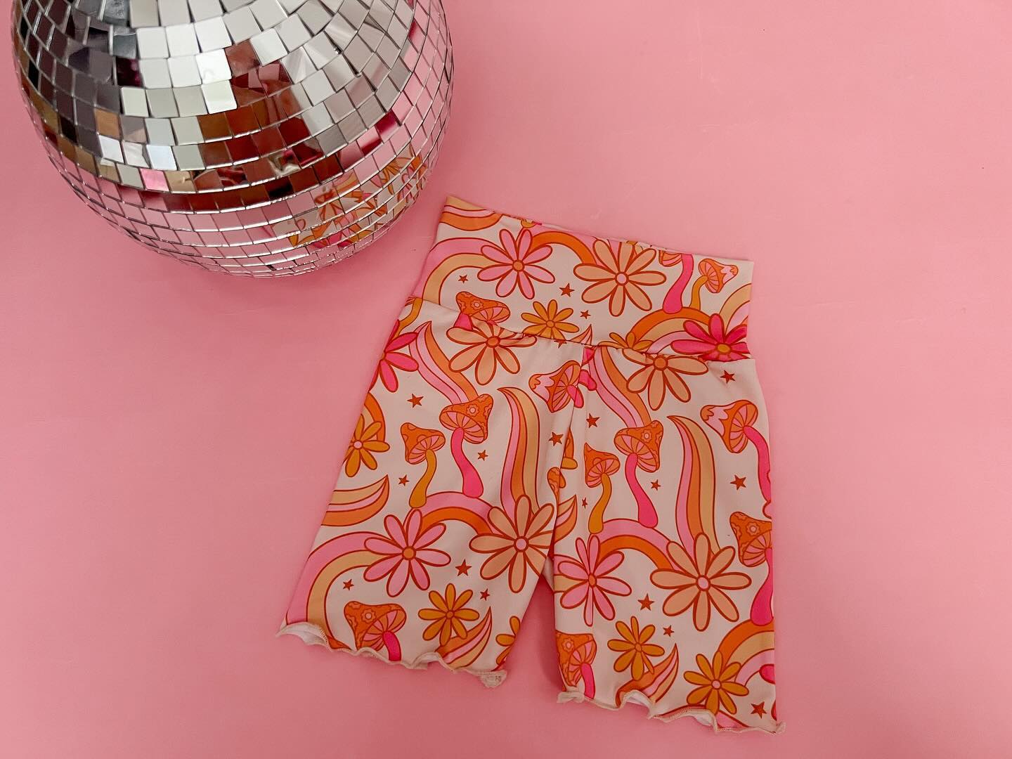 preorder SS0283 mushroom flowers orange girls shorts