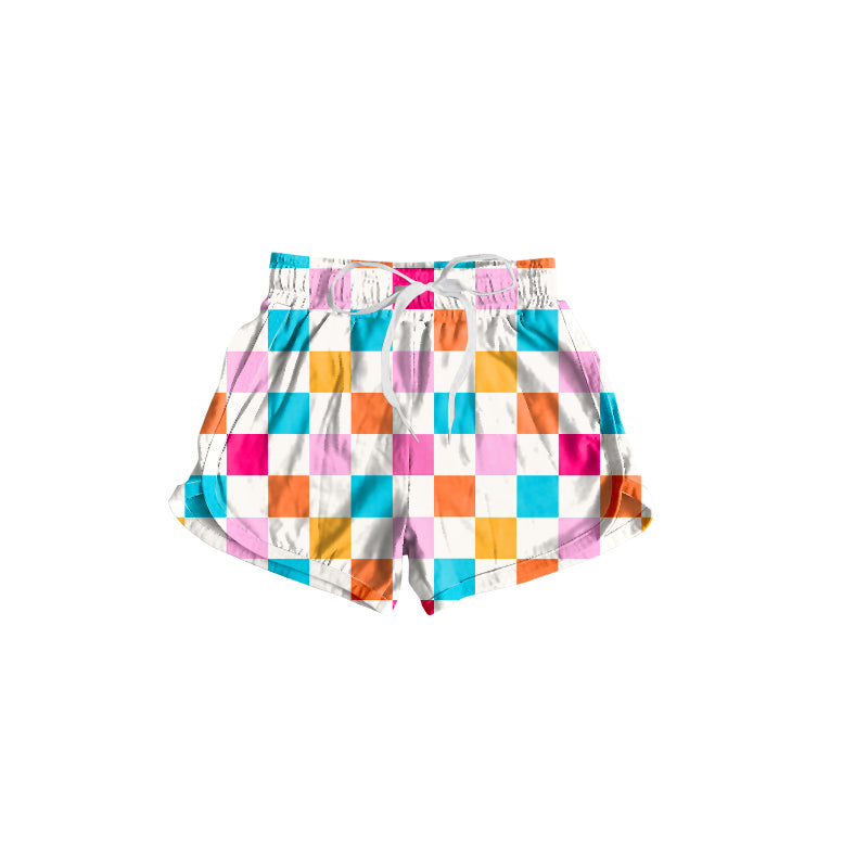 preorder SS0300 colorful checkered girls shorts