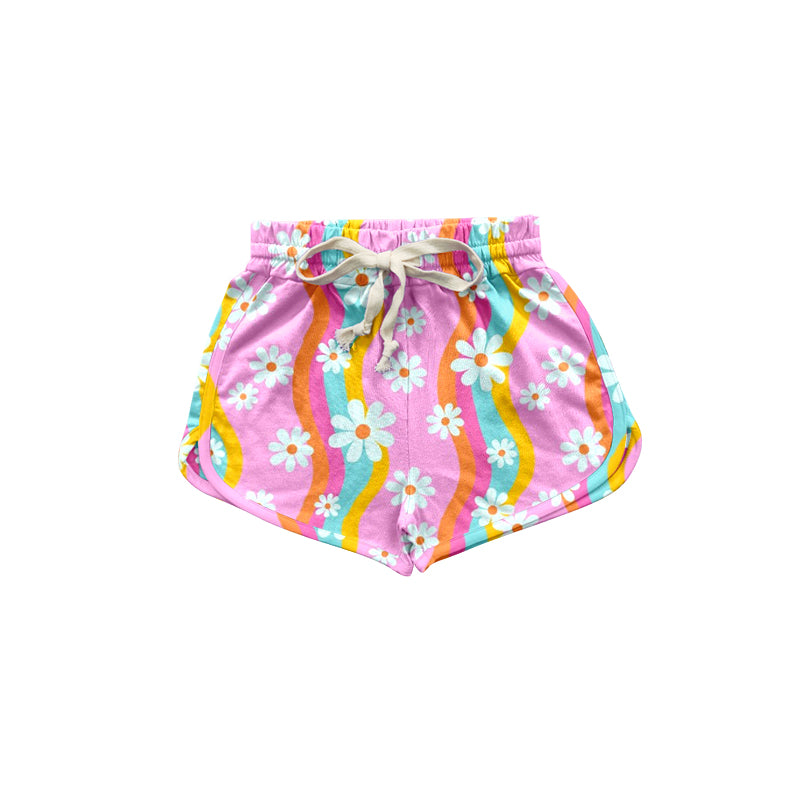 preorder SS0302 rainbow striped flowers girls shorts