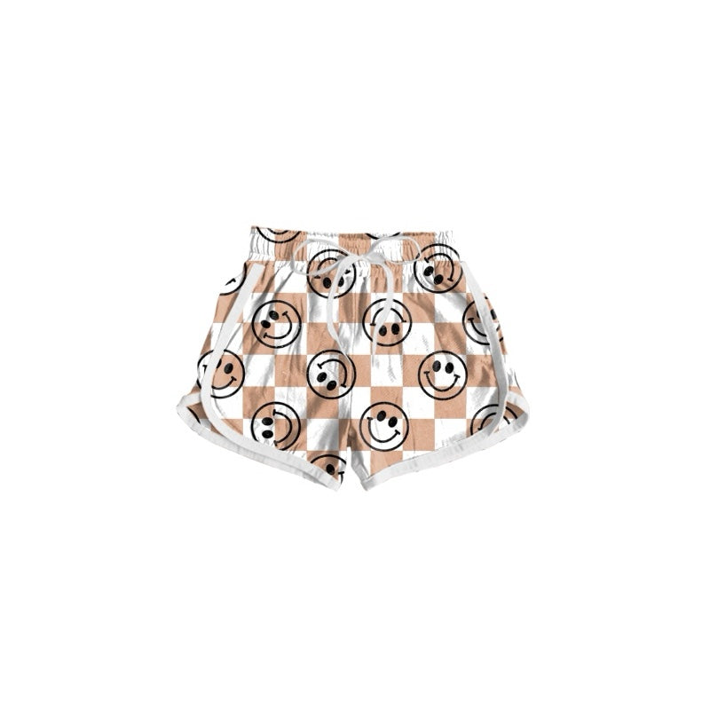 preorder SS0407 smile khaki checkered girls shorts