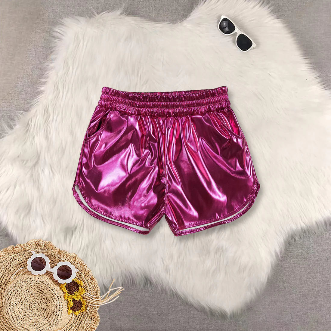 yoga purple sleeveelss top purple leather shorts girls set GT0996+SS0412