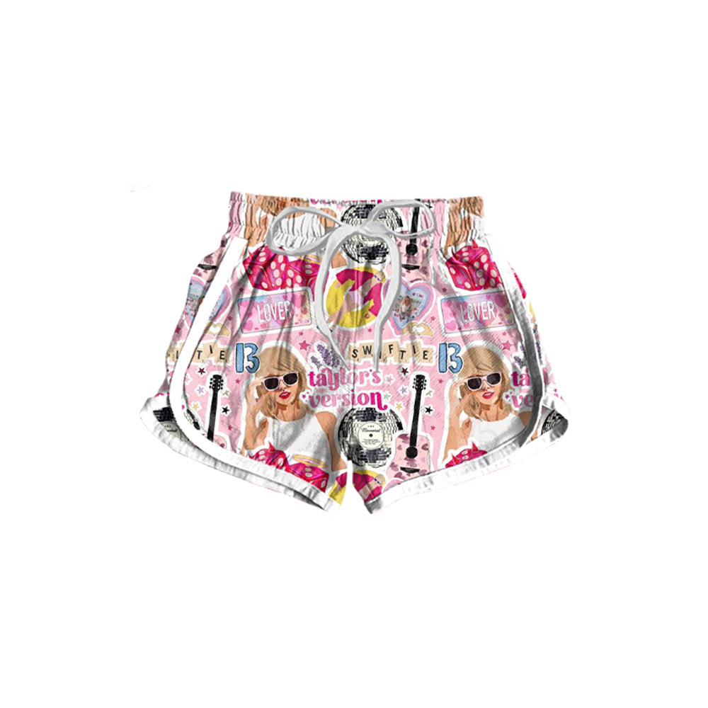 preorder SS0418 Taylor Country Singer Pink Girls Shorts