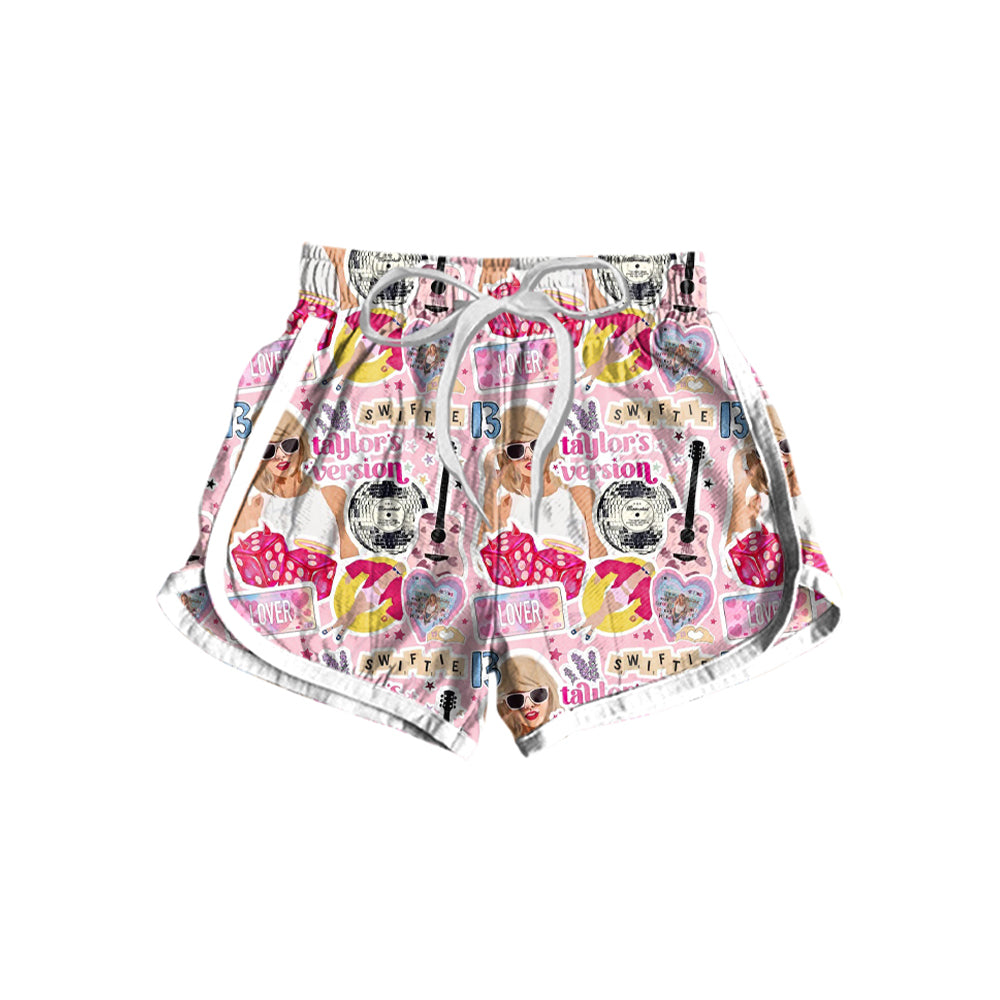 preorder SS0420 Taylor Country Singer Pink Women Adult Shorts