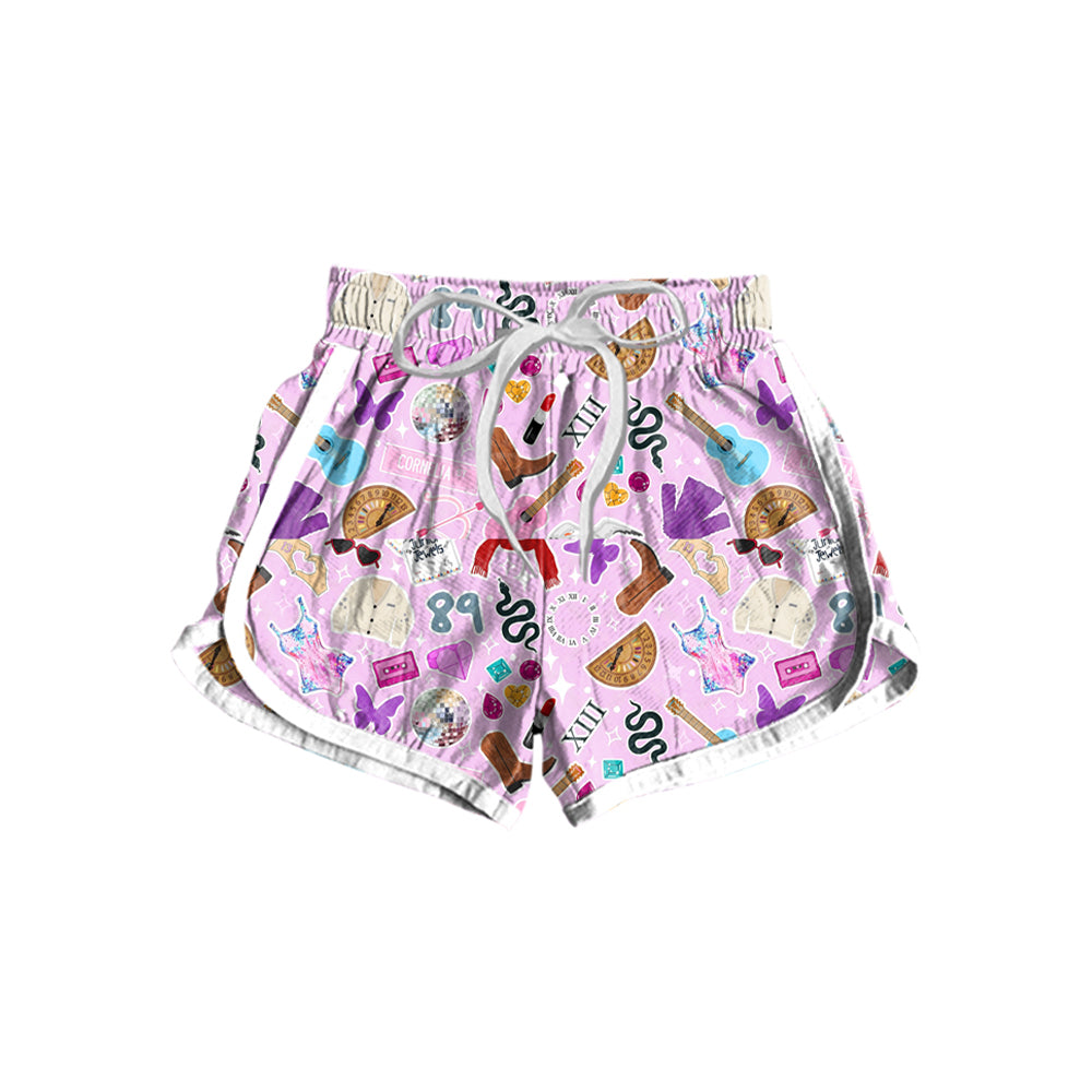 preorder SS0421 Taylor Country Singer Purple Women Adult Shorts