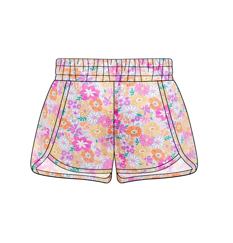 preorder SS0429 colorful flowers purple adult women shorts