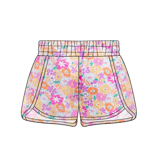 preorder SS0429 colorful flowers purple adult women shorts