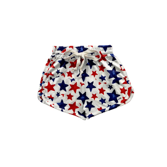 preorder SS0438 July 4th Red Blue Star Girls Shorts