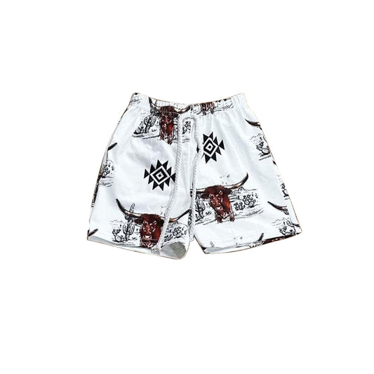 preorder SS0511 Western highland cow aztec boys shorts