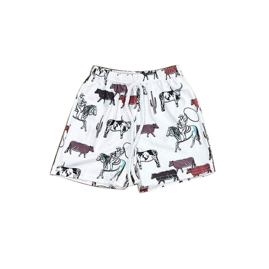 preorder SS0512 Western cow cactus boys shorts