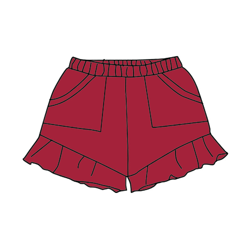 preorder SS0565 cotton maroon girls shorts