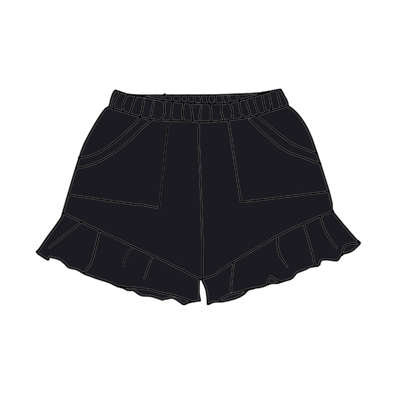 custom moq 3 cotton black girls shorts
