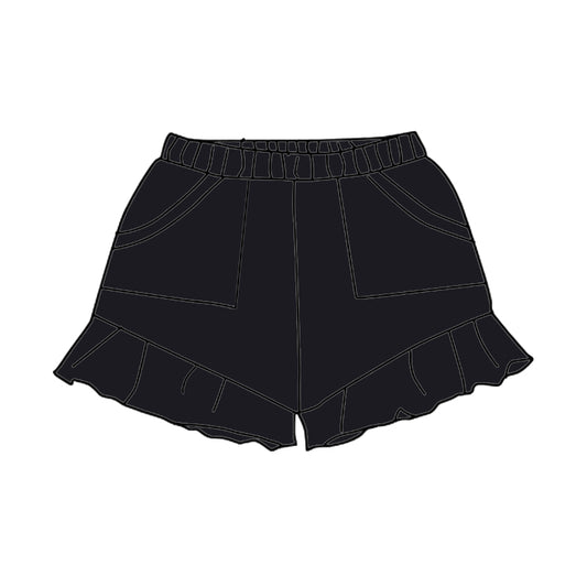 custom moq 3 cotton black girls shorts