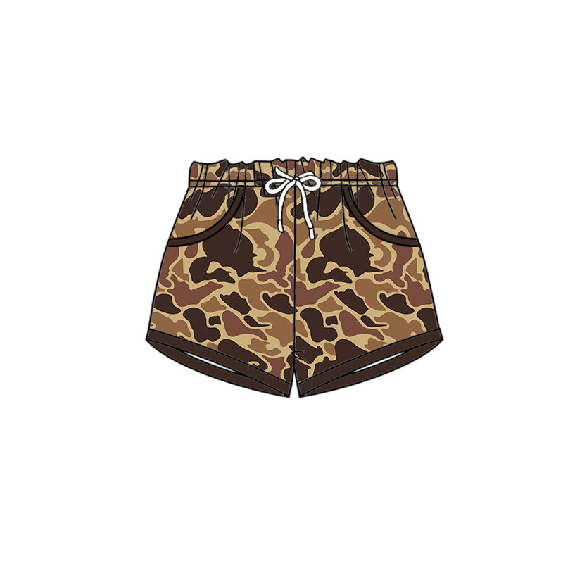 preorder SS0676 huntig camo brown boys shorts