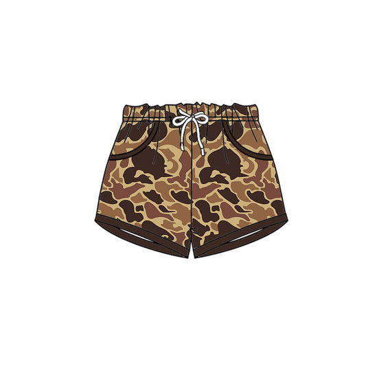 preorder SS0676 huntig camo brown boys shorts
