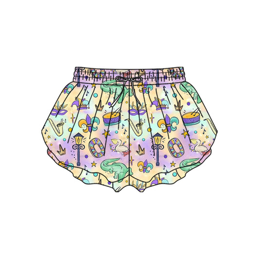 preorder SS0702 yoga Mardi Gras mask girls shorts