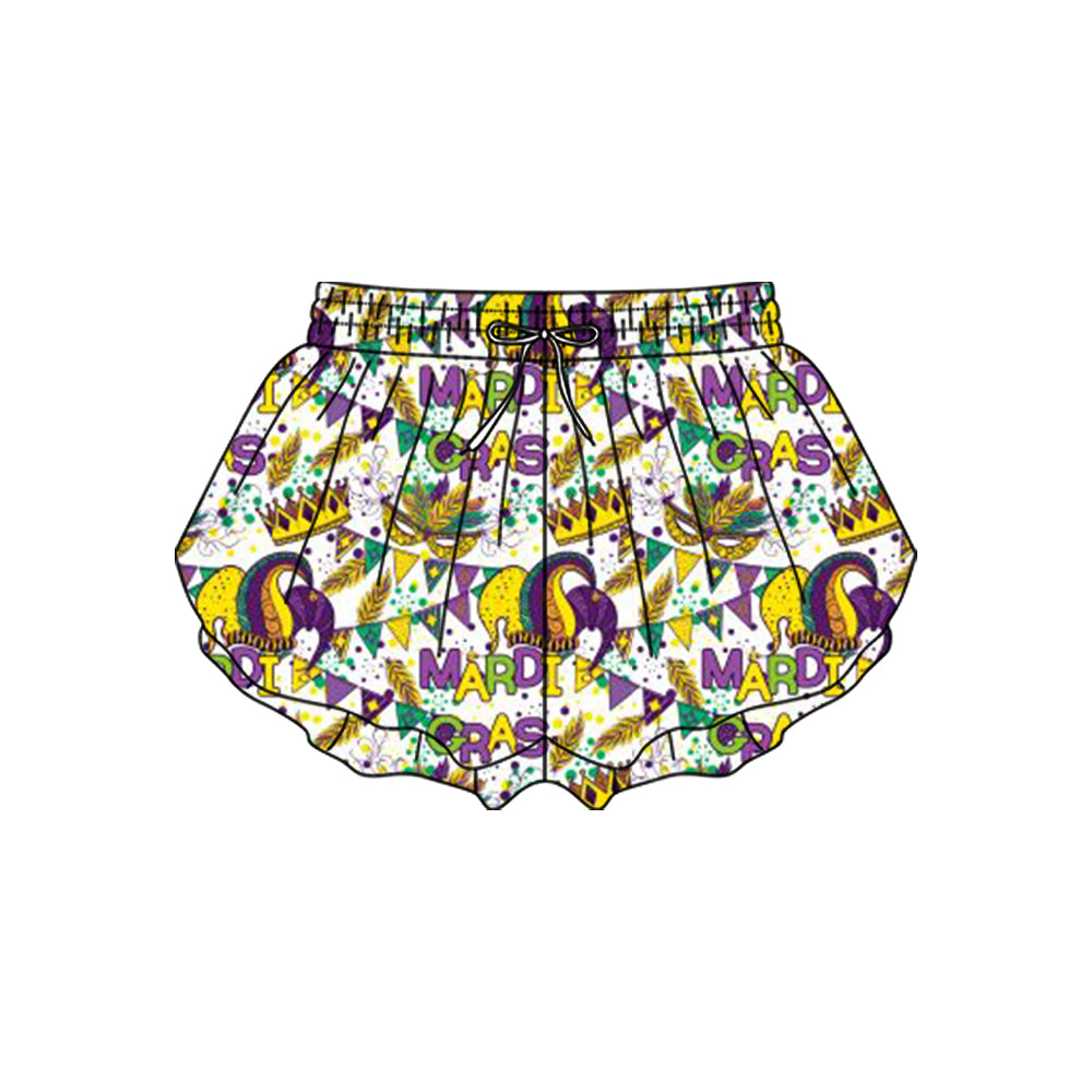 preorder SS0705 yoga Mardi Gras girls shorts