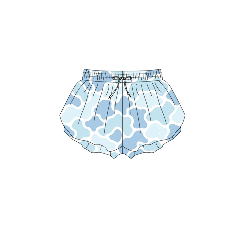 preorder SS0774 Yoga Hunting Blue Camo Girls Shorts