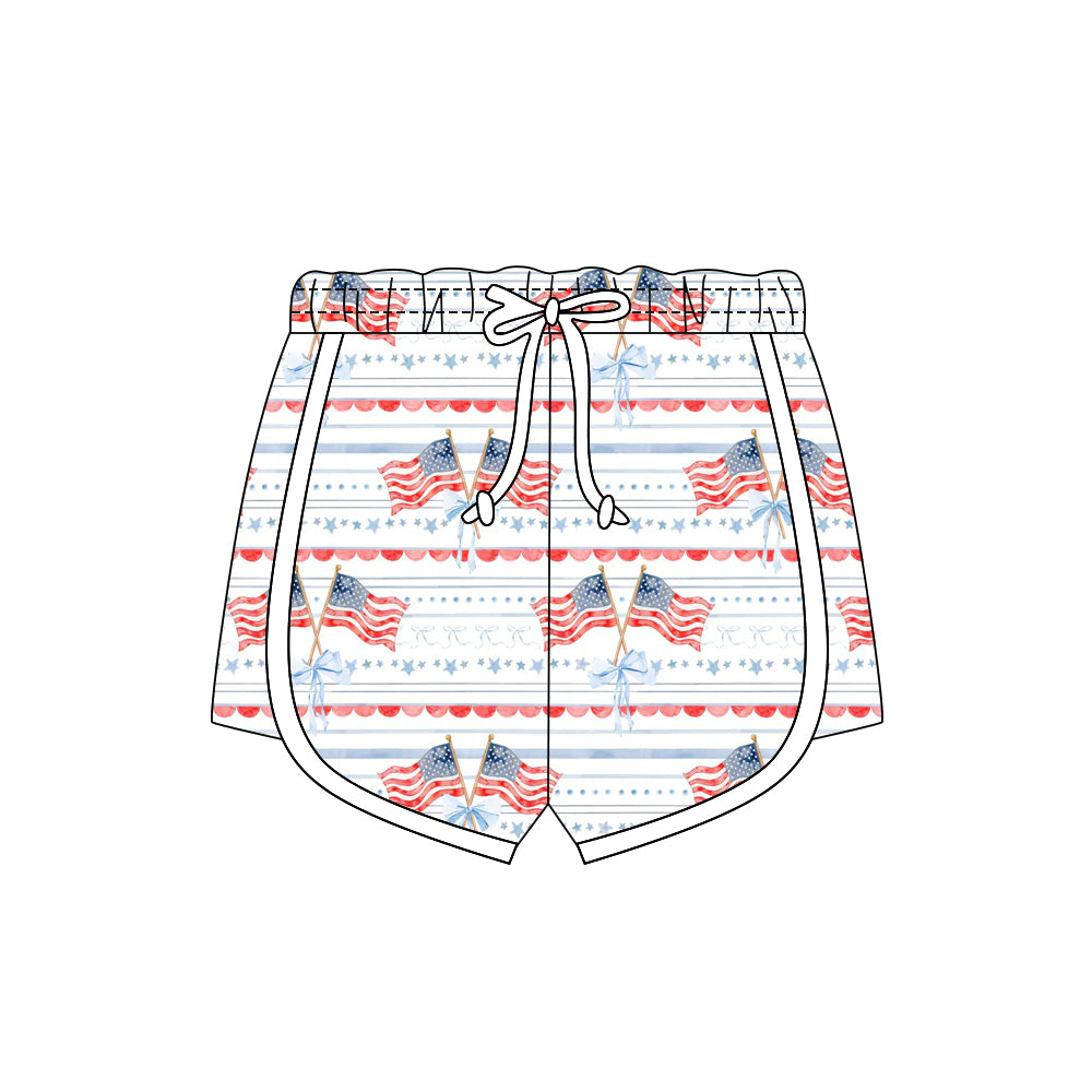 preorder SS0781 Julty 4th Ice Flag Girls Shorts
