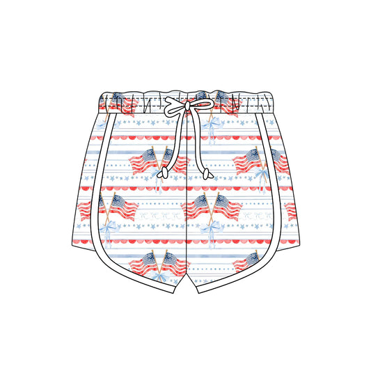 preorder SS0781 Julty 4th Ice Flag Girls Shorts