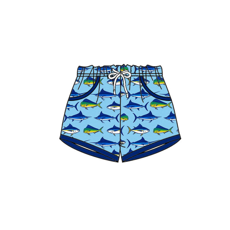 preorder SS0785 Fish Blue Boys Shorts