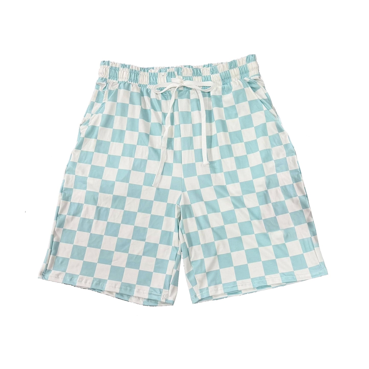 preorder SS0837 Blue Checkered Adult Man Shorts