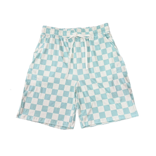 preorder SS0837 Blue Checkered Adult Man Shorts