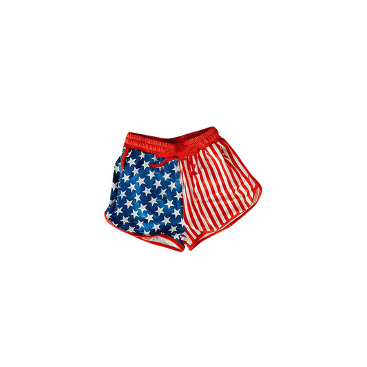 preorder SS0868 July 4th Star Red Striped Girls Shorts