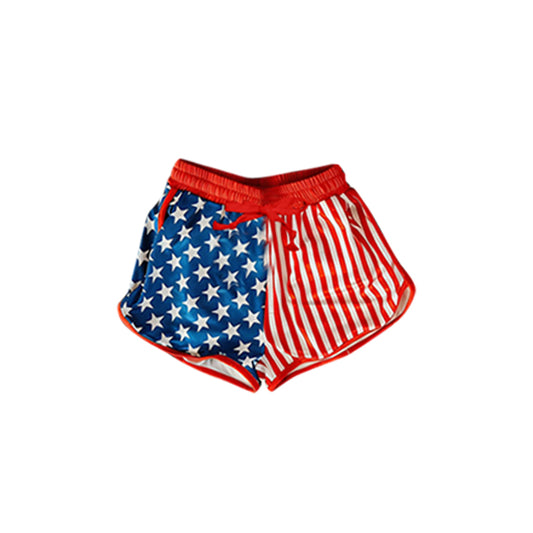 preorder SS0871 July 4th Star Red Striped Adult Women Shorts